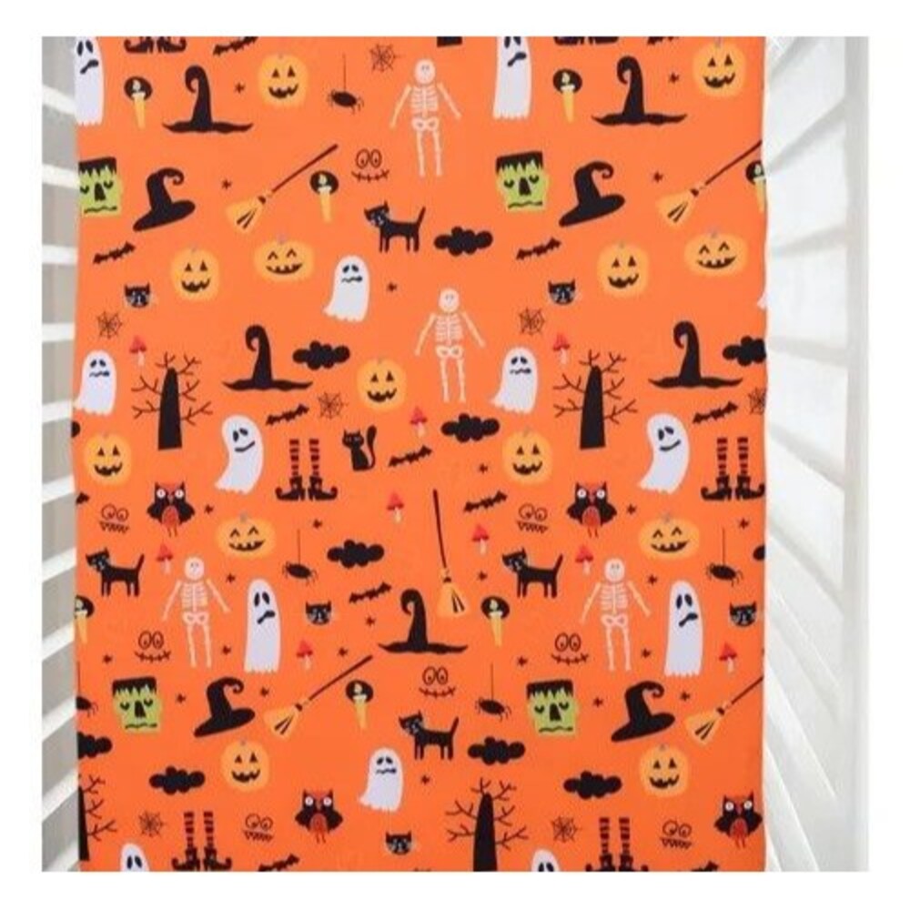 Halloween Fitted Crib Sheet for Standard Crib, Toddler Mattresses, 52x28 inches